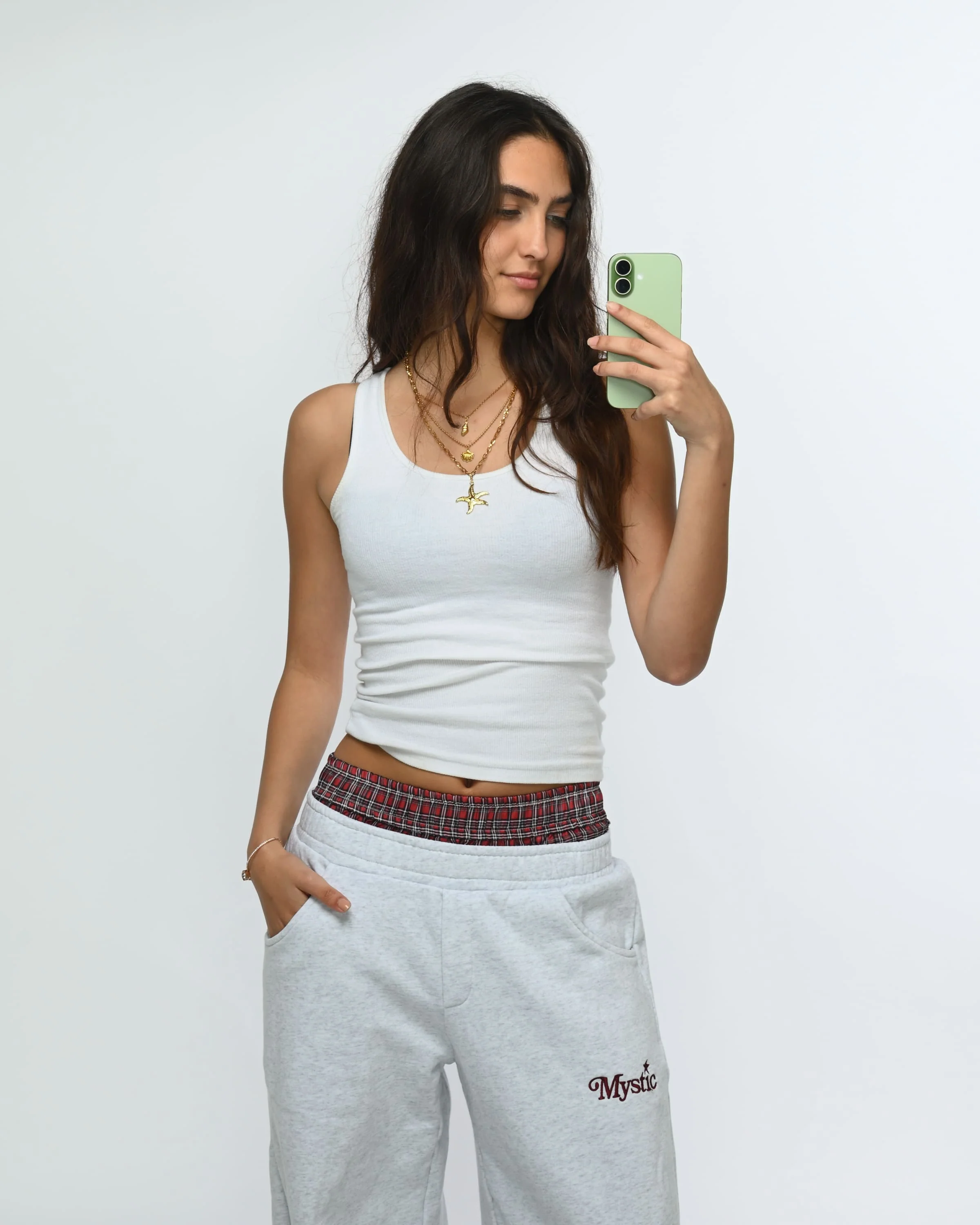 Plaid Double Waist Sweatpants - Image 5
