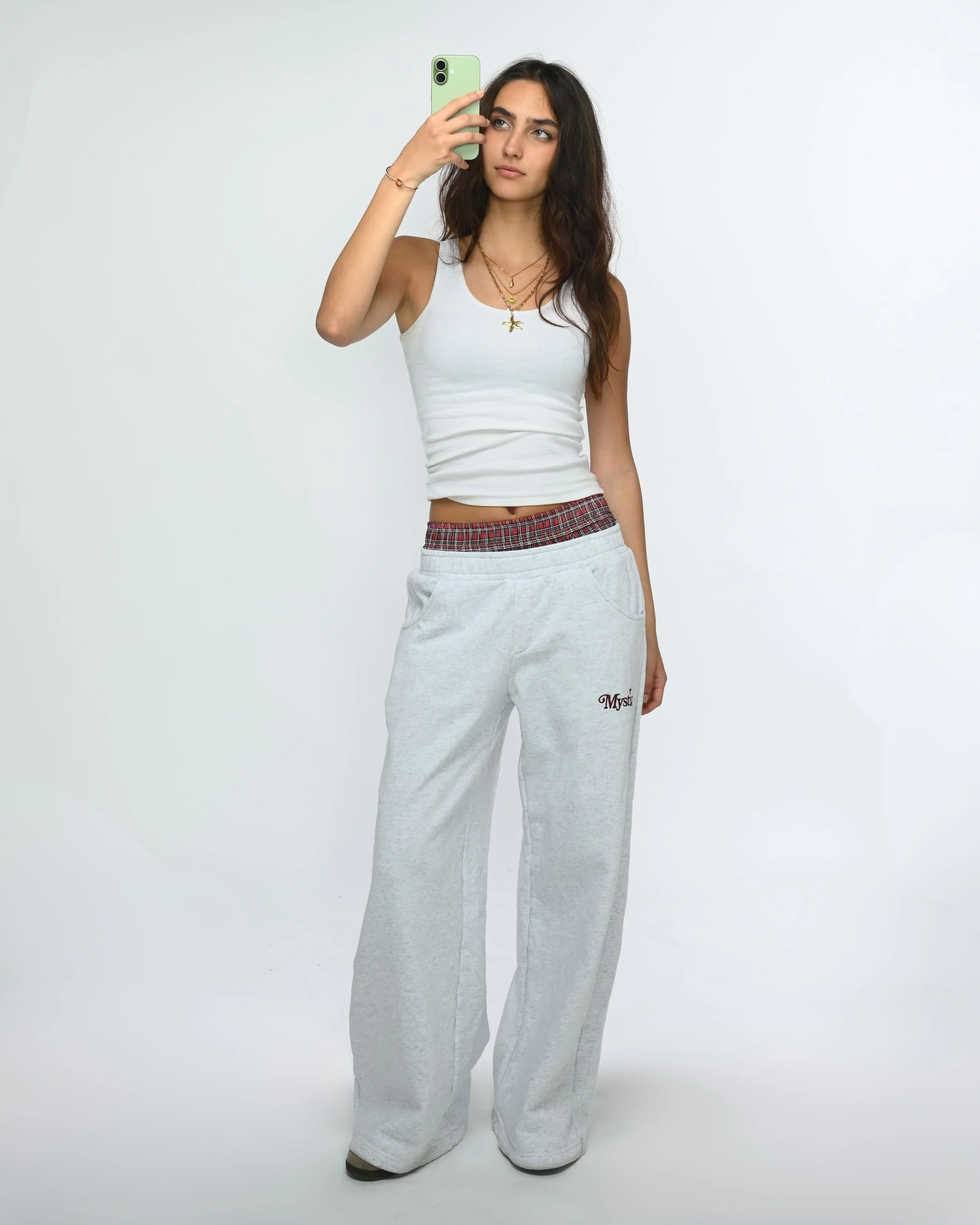 Plaid Double Waist Sweatpants - Image 6