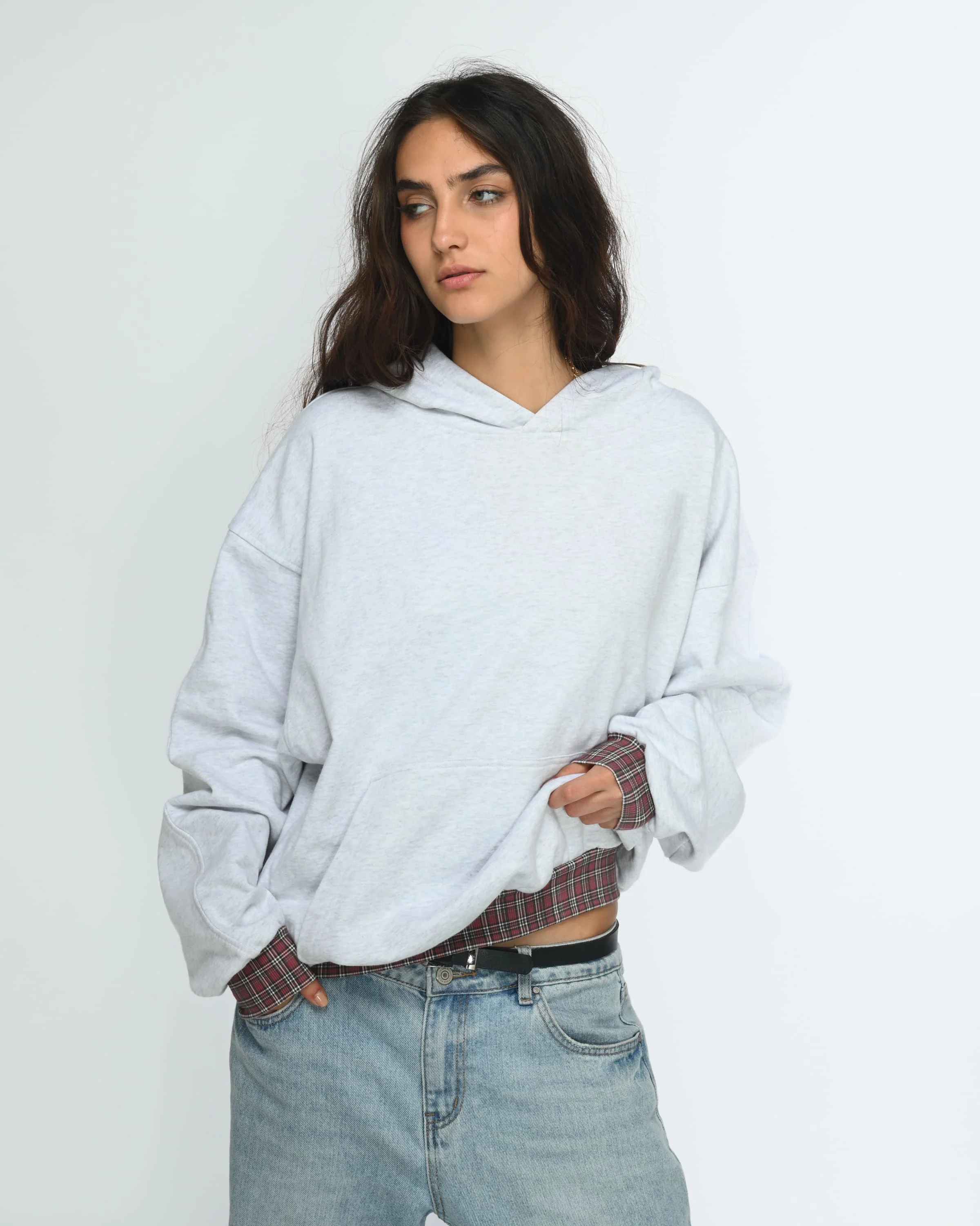 Plaid Layer Hoodie - Image 4