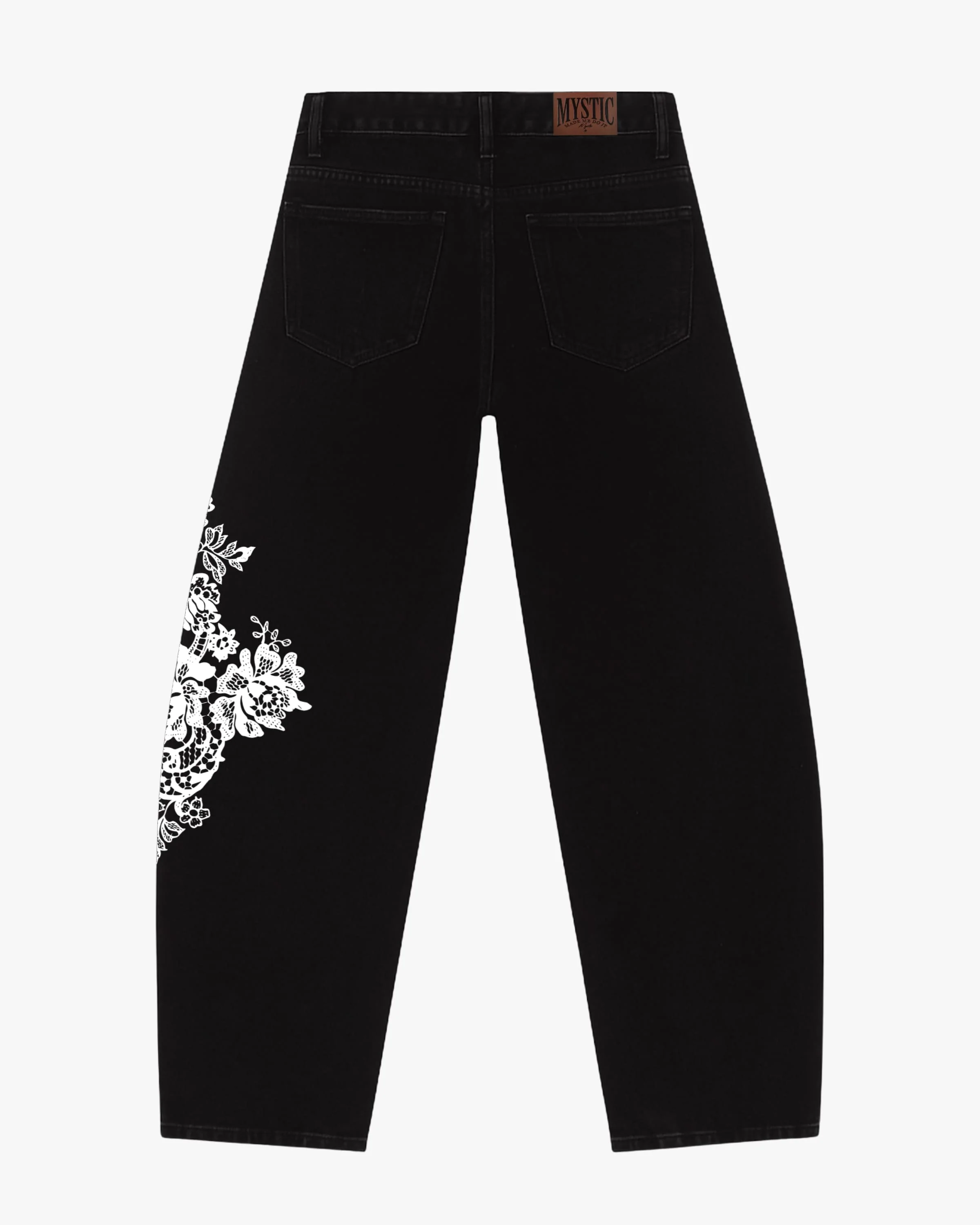 White Lace Barrel Jeans - Image 7